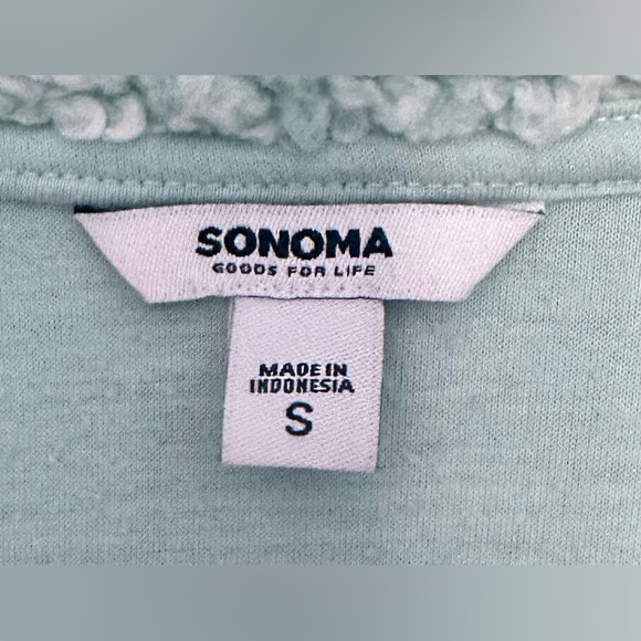 SONOMA Size S Mint Green Quarter Zip Hoodless Sherpa Cowl Sweater with Pockets - Picture 2 of 7